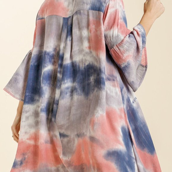 Umgee Tie Dye Bell Sleeve Dress - Picture 2 of 4